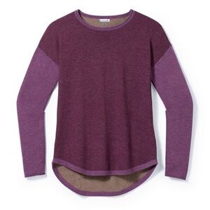 SMARTWOOL Shadow Pine Colorblock Purple Heather sweater size S